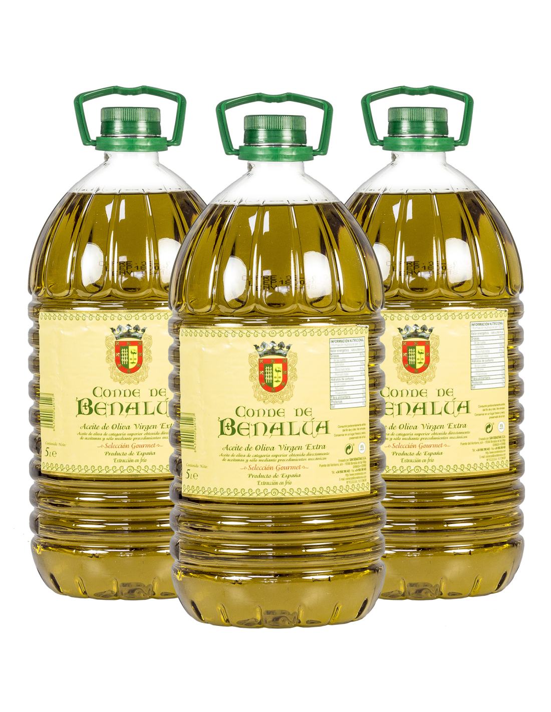 CONDE de BENALUA GOURMET 5 Lt. (caja 3 unidades).Aceite de Oliva VIRGEN